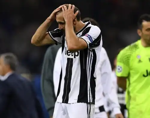 Paura Juventus: con il Real Madrid Chiellini è a rischio