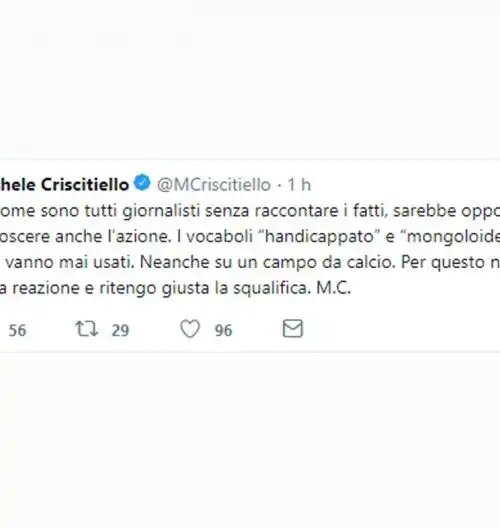 Michele Criscitiello chiarisce la propria posizione