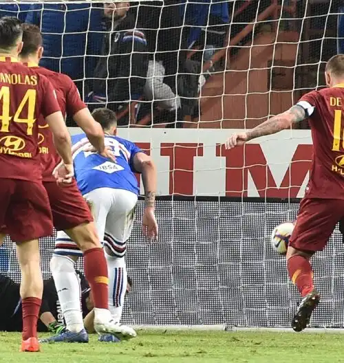 De Rossi trascina la Roma, Samp ko