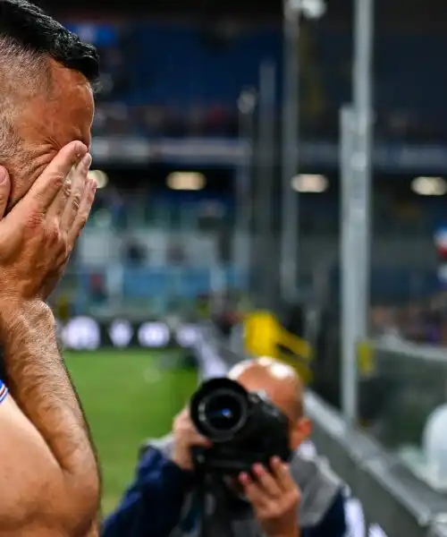 Fabio Quagliarella esce in lacrime ma non scappa: le foto