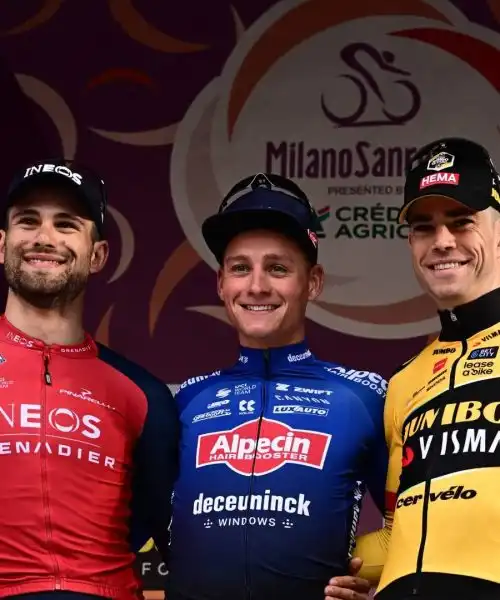 Milano-Sanremo: Ganna è super, ma vince Van der Poel