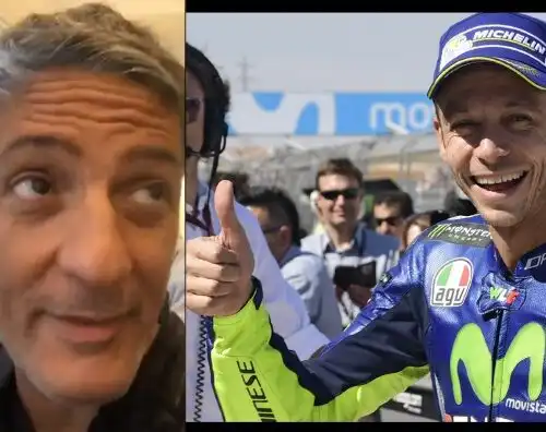 Fiorello ai piedi di Valentino Rossi