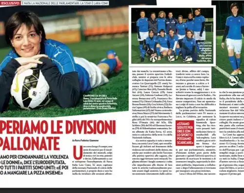 Lara Comi si dà al calcio e attacca