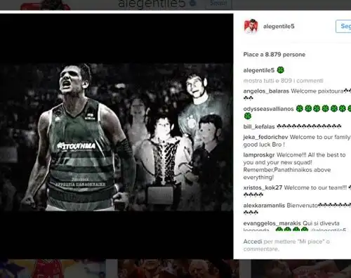 Gentile, su Instagram è già un Green