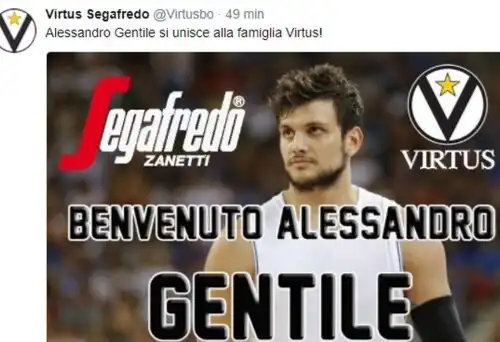 Virtus Bologna scatenata, anche Gentile ufficiale