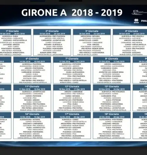 C, girone A: il calendario completo