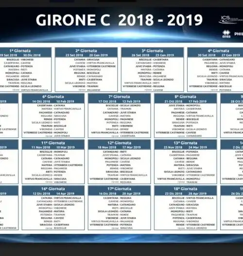 C, girone C: il calendario completo