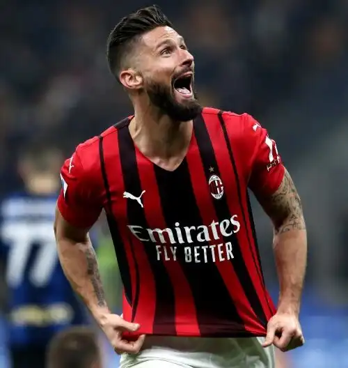 Giroud ribalta l’Inter: al Milan il derby, vetta a -1