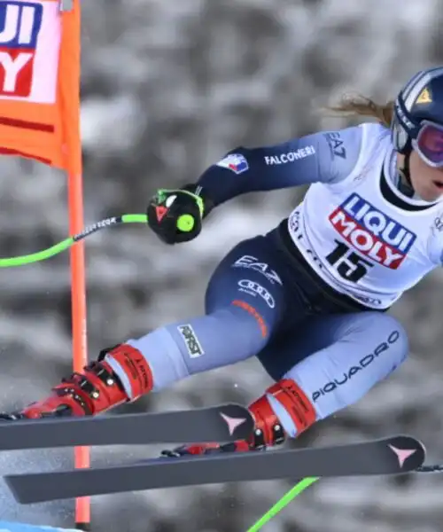 Sofia Goggia, Federica Brignone e Marta Bassino in fila