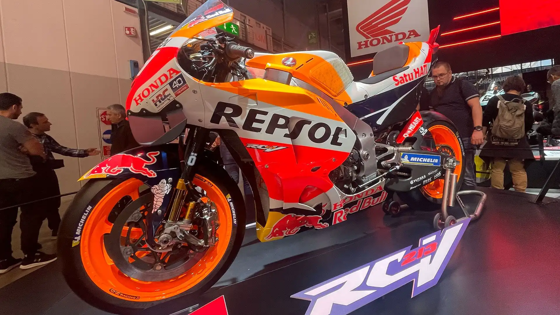 Non poteva mancare la Honda RC213V all'Esposizione internazionale delle due ruote in corso a Milano