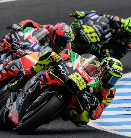 Aprilia mai così in alto nelle MotoGp