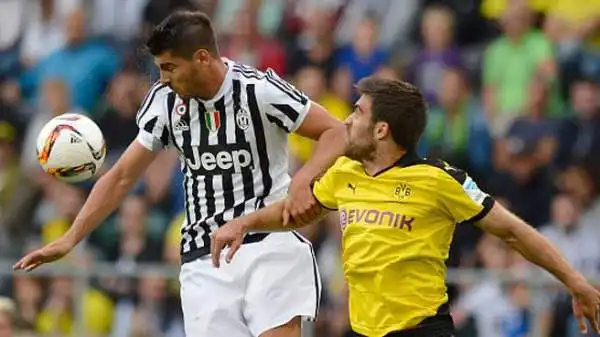 Sconfitta per la squadra di Allegri alla prima uscita stagionale: gol di Aubameyang e Reus.