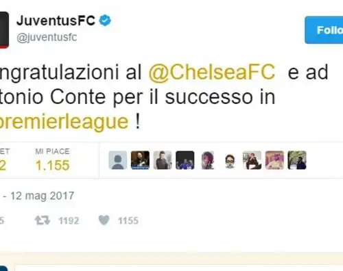 Antonio Conte, l’omaggio della Juventus