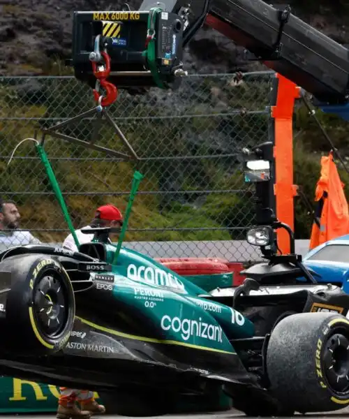 Lance Stroll indenne nelle Ardenne, l’auto un po’ meno: le foto