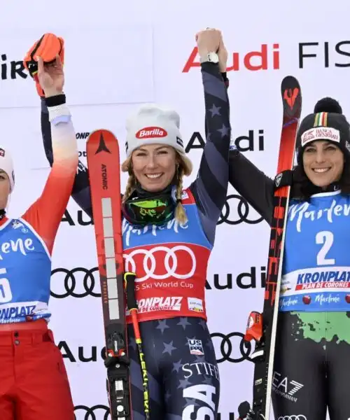 Federica Brignone agguanta il terzo posto, Mikaela Shiffrin nella storia