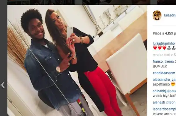 Luiz Adriano ha già conquistato il cuore dei tifosi del Milan. Camilla Assem, quello del brasiliano. 