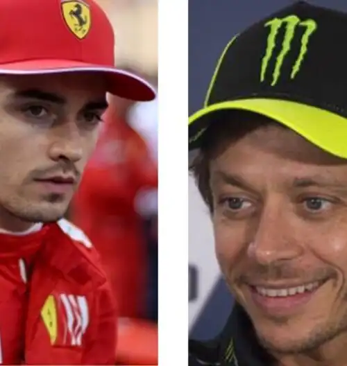 Charles Leclerc sfida Valentino Rossi