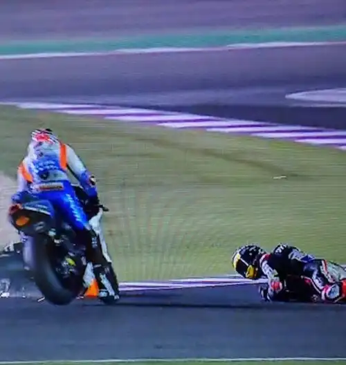 Moto2, che paura per Luthi!