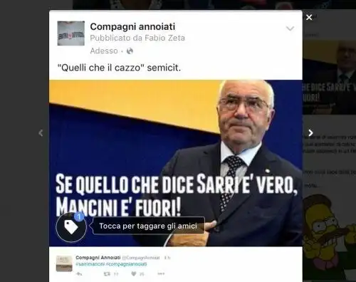 Ironia su Sarri e Mancini