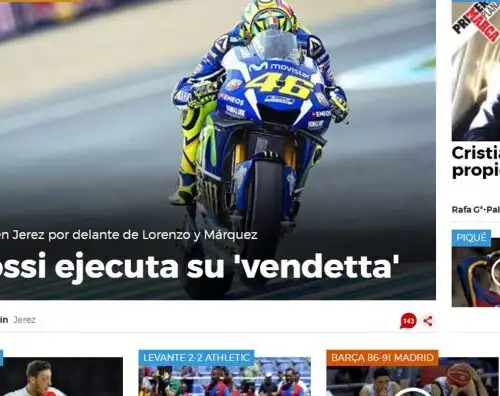 Gli spagnoli si inchinano a Rossi: ‘Vendetta’