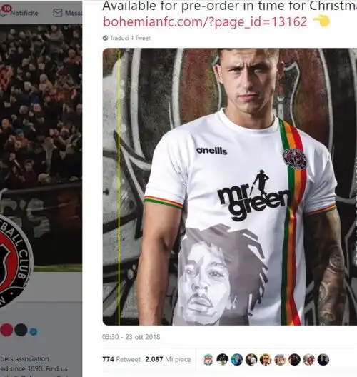 Bob Marley torna a vivere su una maglia