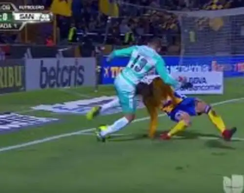 Infortunio choc: va in tackle, la gamba fa crac