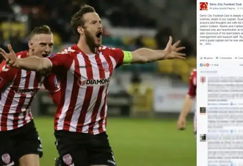 Irlanda sotto choc: morto Ryan McBride