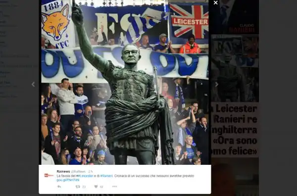Il web si è scatenato dopo l'incredibile trionfo del Leicester, allenato dal tecnico romano.