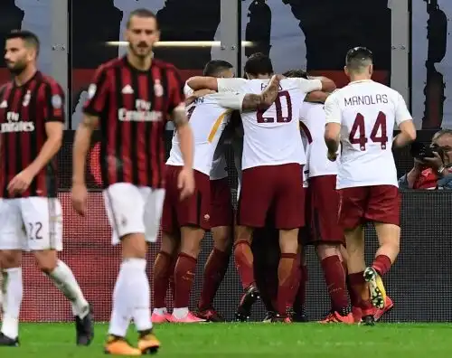 Roma, uno-due devastante: il Milan crolla