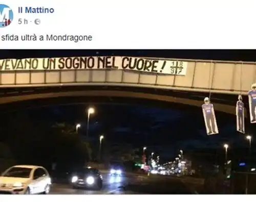 Vergogna a Mondragone: “impiccati” i manichini del Napoli