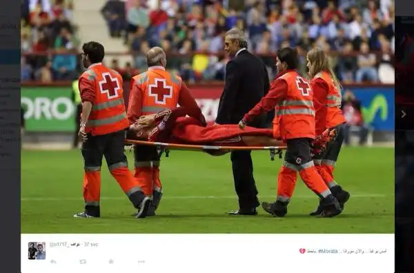L'attaccante spagnolo si è infortunato al 33' nel match della sua Spagna contro il Lussemburgo dopo uno scontro di gioco.