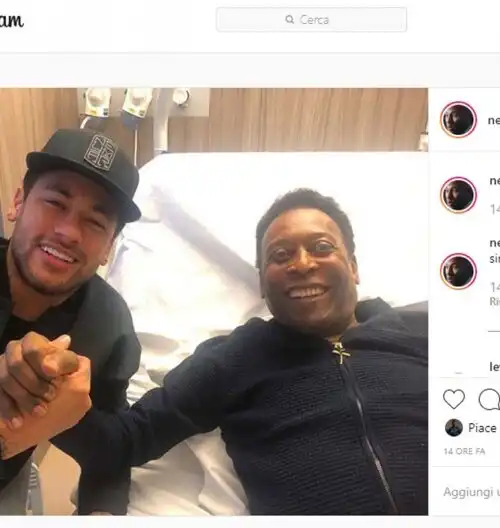Pelé incontra Neymar ed esce dall’ospedale