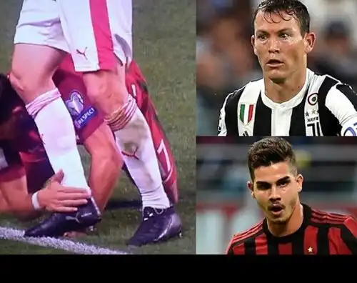 Scontro Milan-Juve dopo un gesto di Lichtsteiner