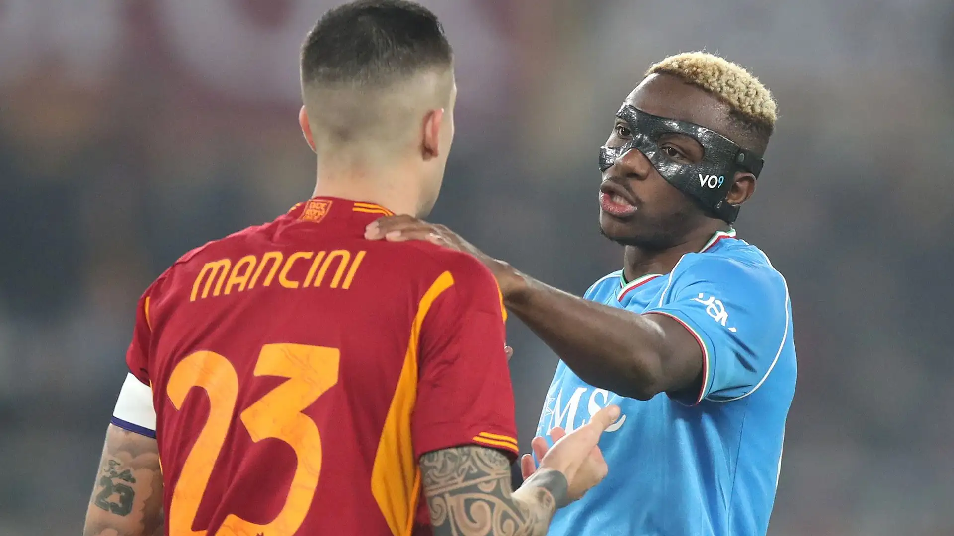 Scambio di vedute tra Mancini e Osimhen