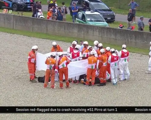 Ansia per Michele Pirro, caduto al Mugello: è cosciente