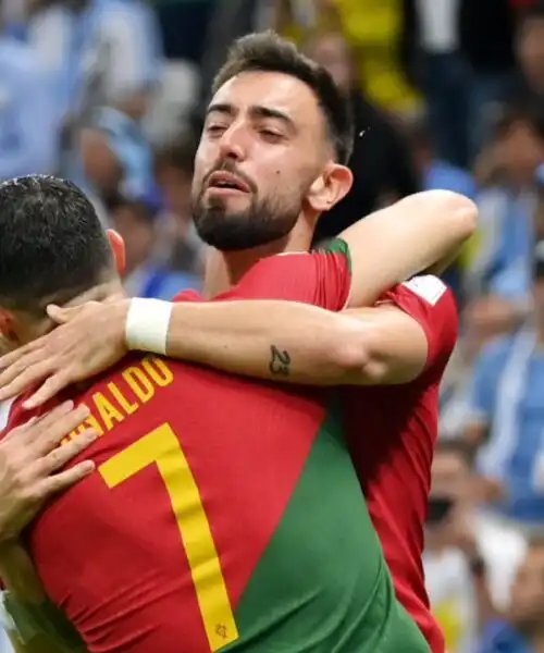 Cristiano Ronaldo esulta, ma fa tutto Bruno Fernandes