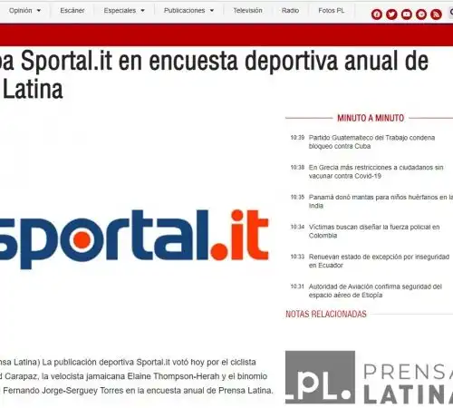Sportal.it dice la sua con Prensa Latina