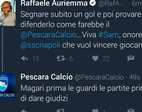 Auriemma deride il Pescara: bacchettato