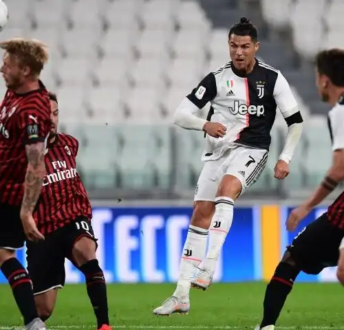 Juve in finale: Ronaldo sbaglia un rigore, Milan affossato da Rebic