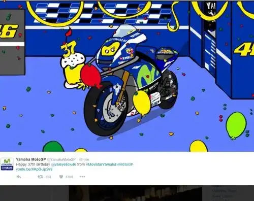 Rossi, il compleanno è social