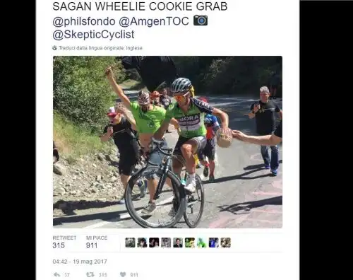 Giro California, impennata e biscotto per Sagan
