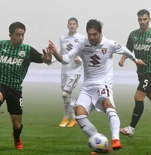 Sassuolo-Torino: 3-3 show nella nebbia