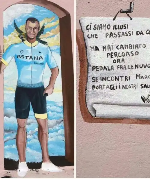 Michele Scarponi, murales sulle strade del Giro