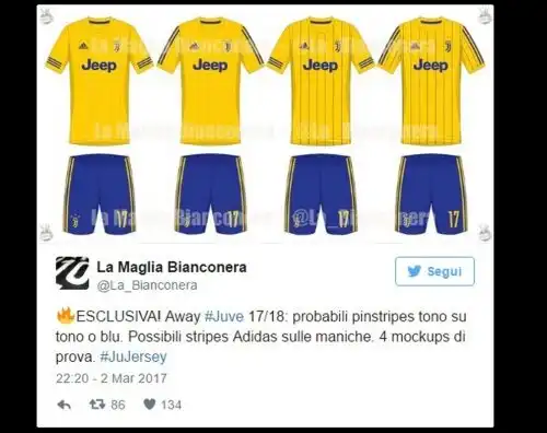 Juventus, indiscrezioni sulla nuova maglia