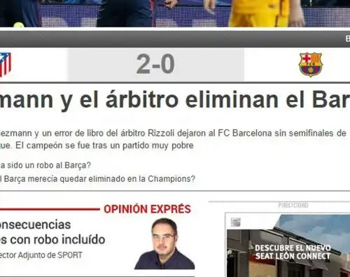 “Rizzoli elimina il Barça”, catalani furenti
