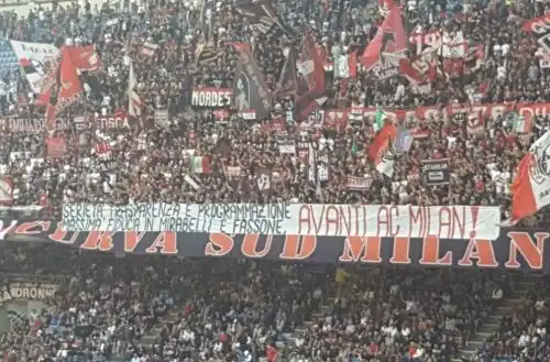 Milan, messaggio della Curva Sud alla dirigenza