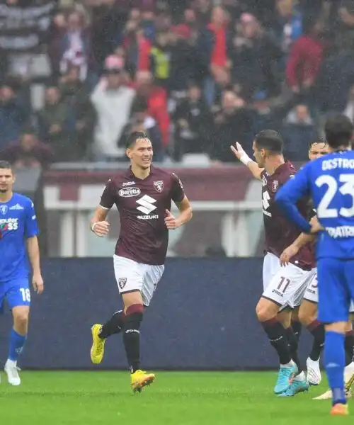 Il Torino riprende l’Empoli: Lukic risponde in extremis alla rovesciata di Destro