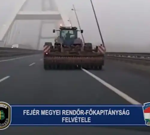 Il Rovazzi ungherese va in trattore in autostrada