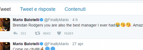 Mario Balotelli risponde a Brendan Rodgers