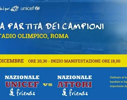 Unicef, la partita dei campioni